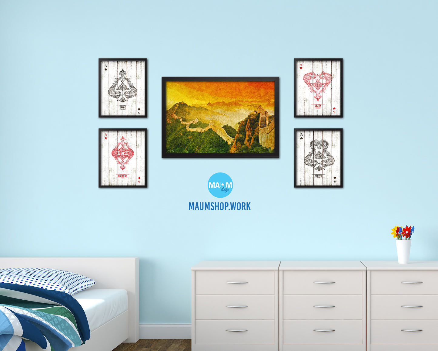 Great Wall, Sunrise, Asia, China, Landmark