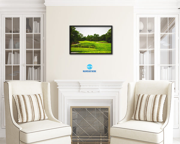 Gorgeous Golf Course Artwork Painting Print Art Wood Framed Wall Decor Gifts