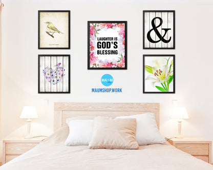 Laughter is God's blessing Quote Framed Print Home Decor Wall Art Gifts