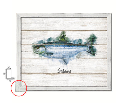 Salmon Fish Framed Prints Modern Restaurant Sushi Bar Watercolor Wall Art Decor