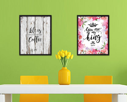 Life is what happens between coffee&wine Quote Framed Artwork Print Wall Decor Art Gifts