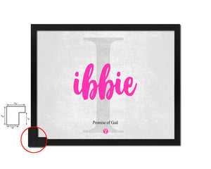 Ibbie Personalized Biblical Name Plate Art Framed Print Kids Baby Room Wall Decor Gifts