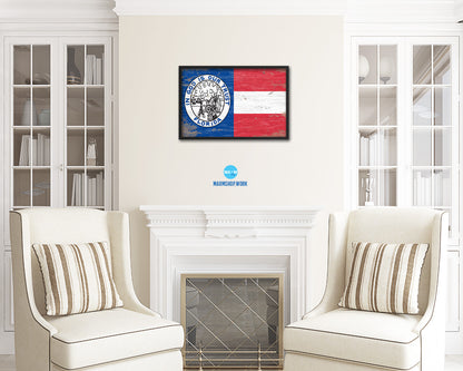 Civil War Florida Shabby Chic Military Flag Framed Print Decor Wall Art Gifts