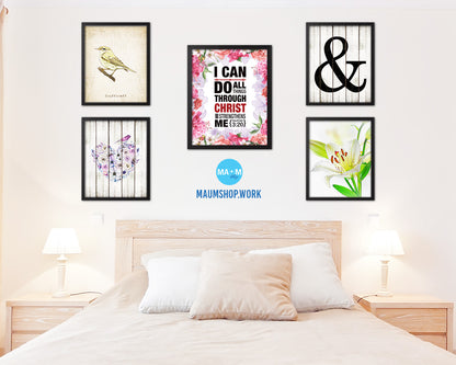 I can do all things through Christ who strengthens me, Philippians 3:20 Quote Framed Print Wall Art
