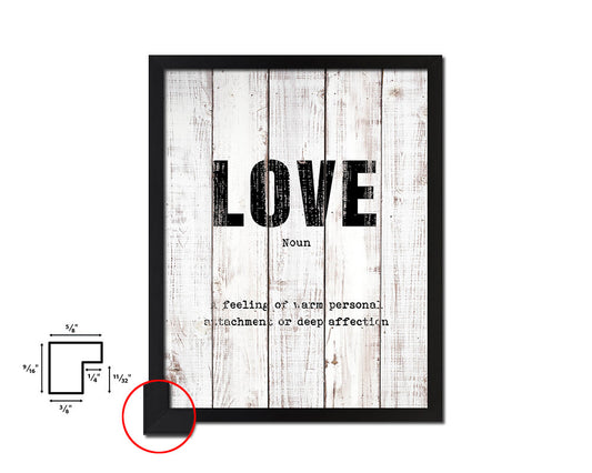 LOVE definition White Wash Quote Framed Print Wall Decor Art