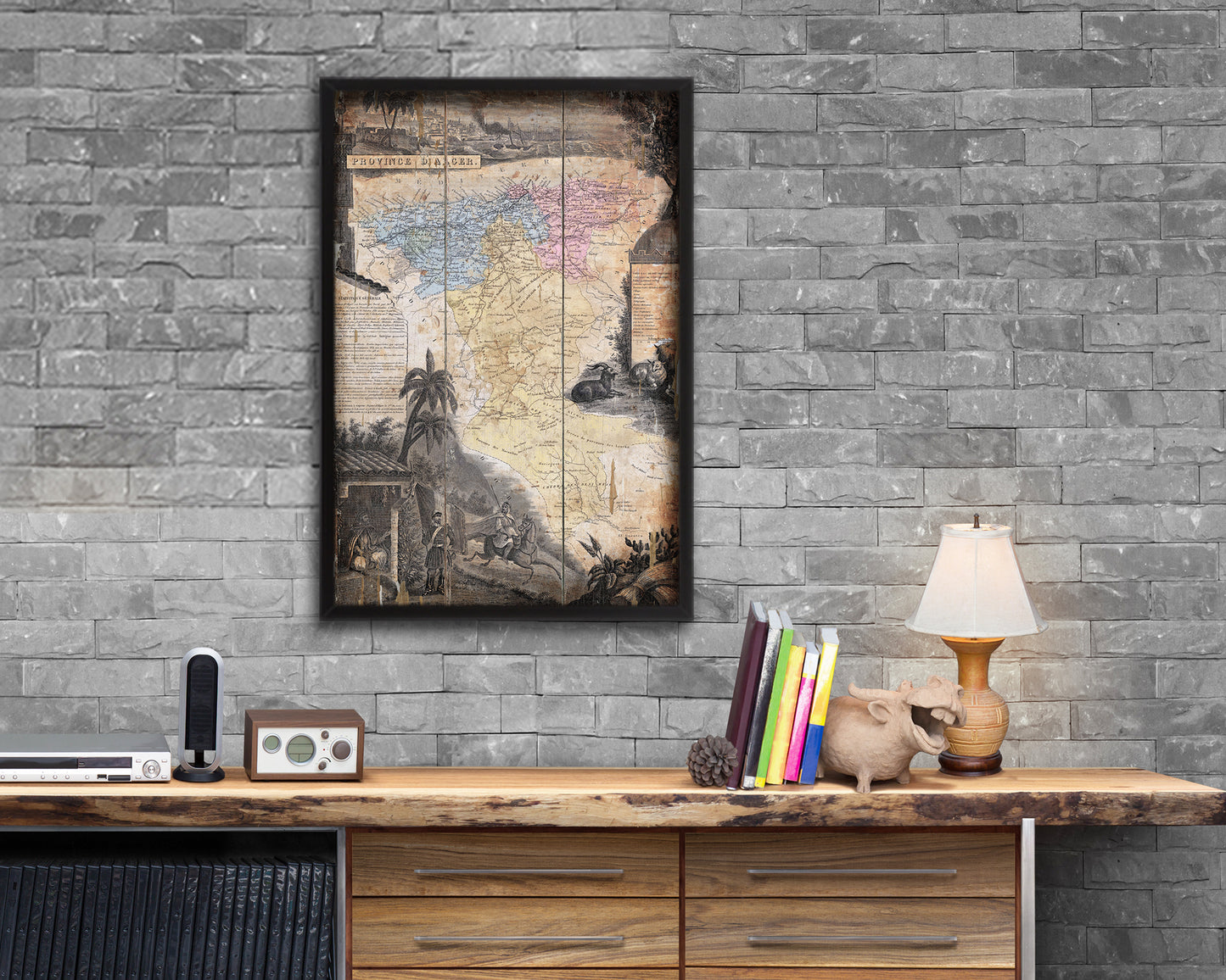 Province D'alcer Antique Map Wood Framed Print Art Wall Decor Gifts