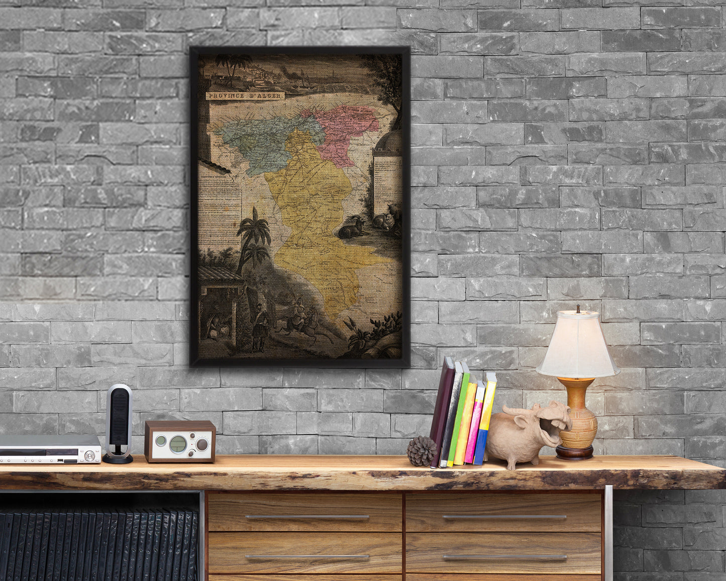 Province D'alcer Vintage Map Wood Framed Print Art Wall Decor Gifts