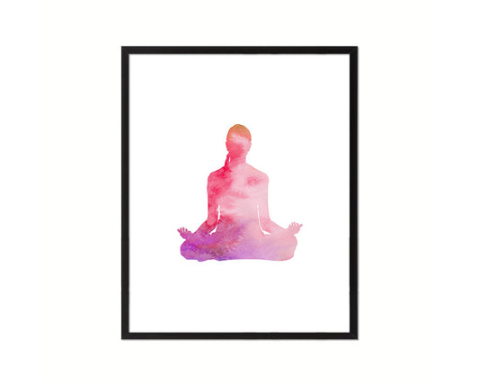 Half Lotus Pose Ardha Padmasana Yoga Wood Framed Print Wall Decor Art Gifts