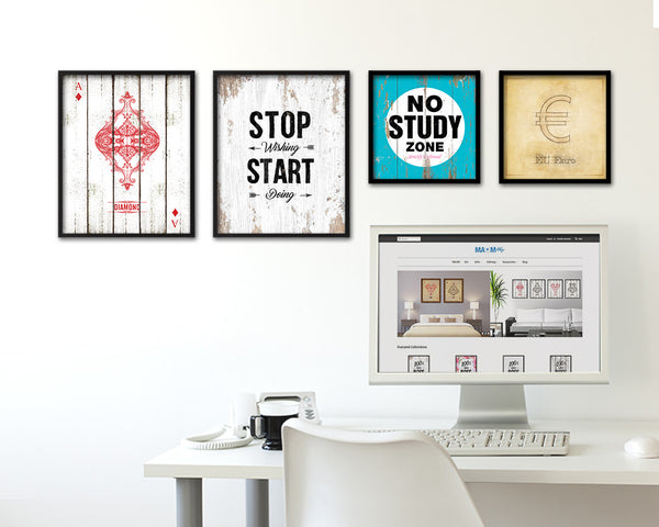 Stop wishing start doing Quote Framed Print Home Decor Wall Art Gifts