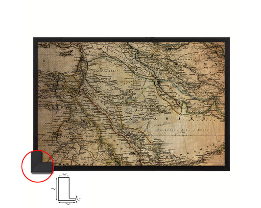 Saudi Arabia Iraq Middle East 1875 Vintage Map Framed Print Art Wall Decor Gifts