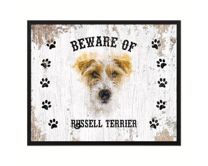 Beware of Rottweiler Sign Wood Framed Print Wall Art Decor Gifts