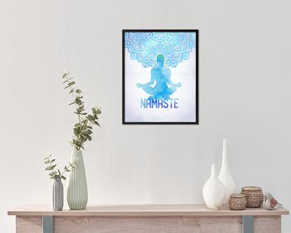 Double Pigeon Pose Fire Log Pose Agnistambhasana Yoga Wood Framed Print Wall Decor Art Gifts