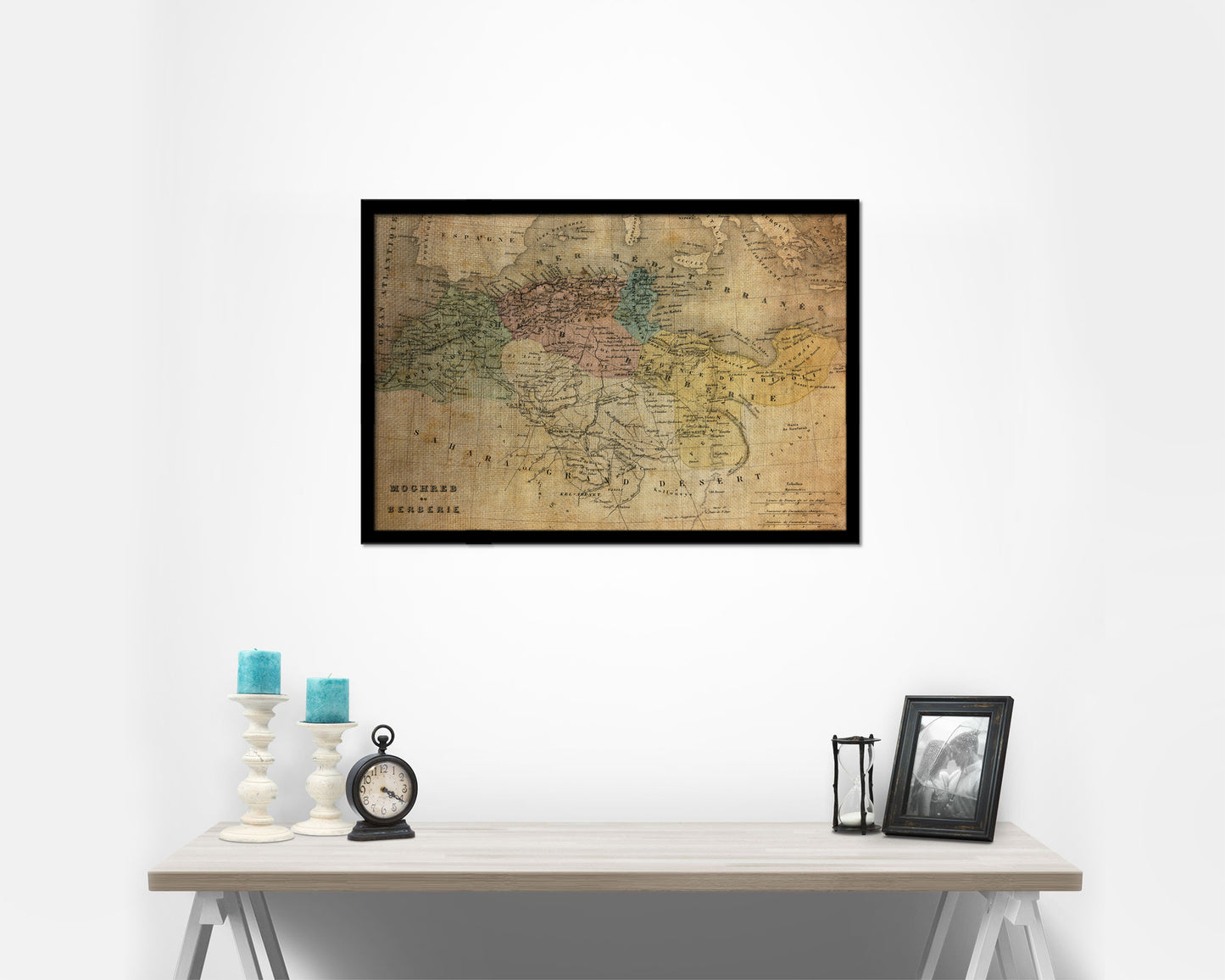 Barbary Coast of North Africa Vintage Map Framed Print Art Wall Decor Gifts