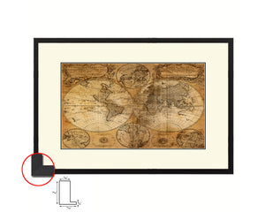 World Johann Baptist Homann Nuremberg Germany 1746 Old Map Framed Print Art Wall Decor Gifts
