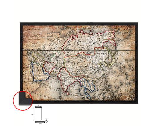 Asia 1846 Antique Map Framed Print Art Wall Decor Gifts