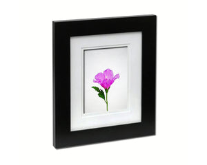 Mauve Hibiscus Rosa Sketch Plants Art Wood Framed Print Wall Decor Gifts