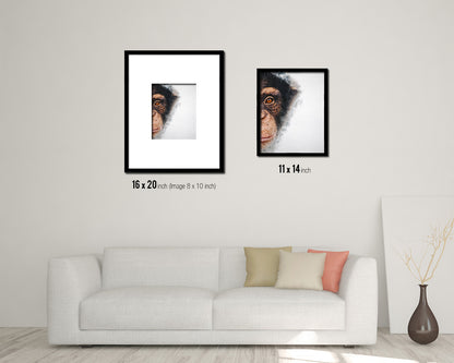 Chimpanzee Animal Painting Print Framed Art Home Wall Decor Gifts
