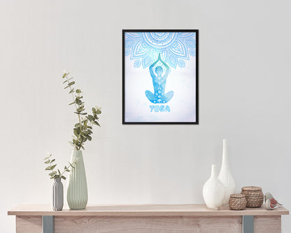 Lion Pose Simhasana Yoga Wood Framed Print Wall Decor Art Gifts