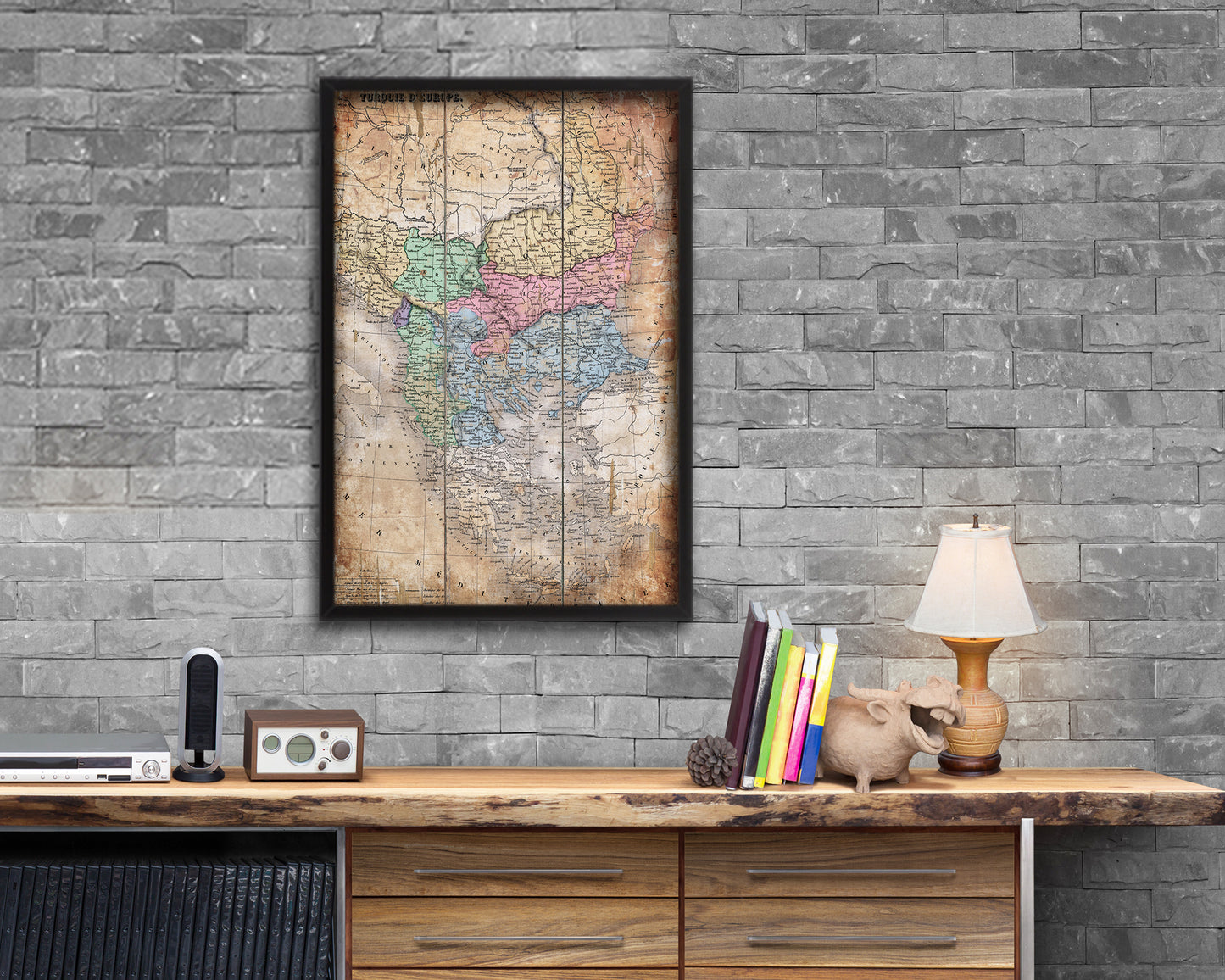 Arkansas Louisiana Mississippi Antique Map Wood Framed Print Art Wall Decor Gifts
