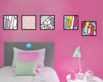 Abstract Artwork Wood Frame Gifts Modern Wall Decor Art Prints