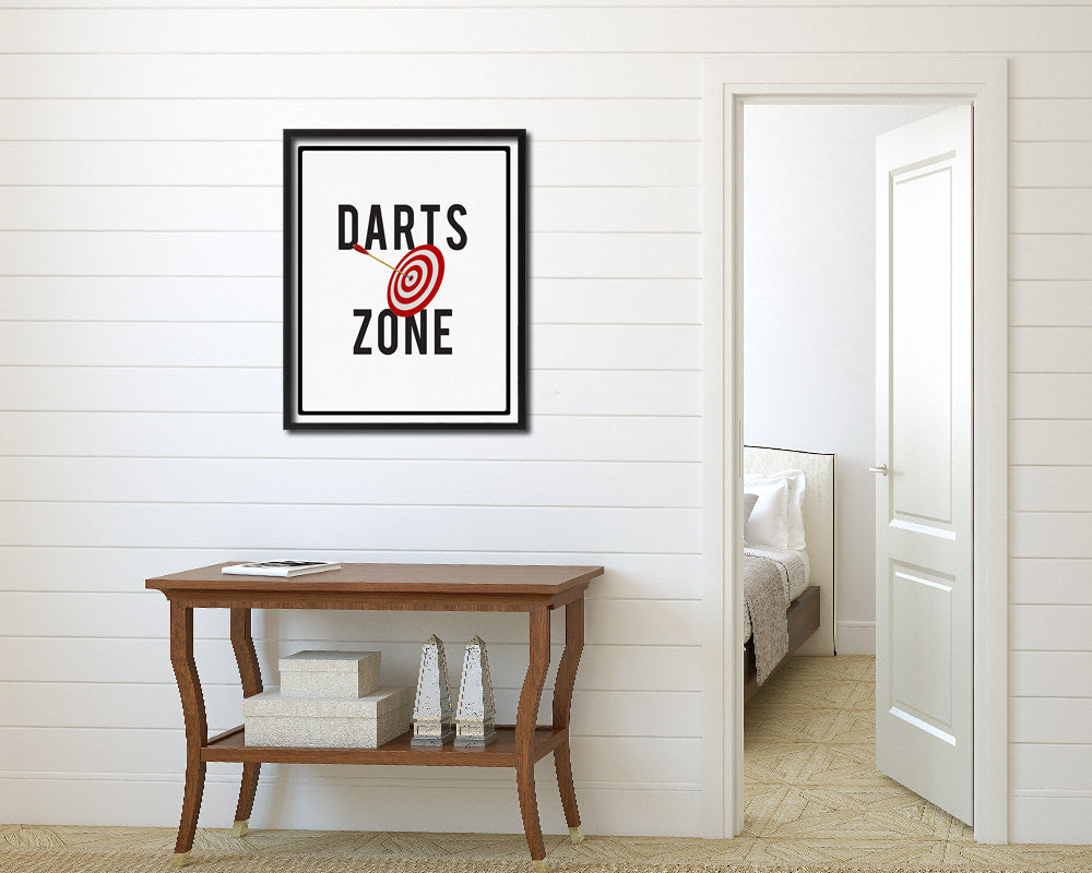 Darts Zone Notice Danger Sign Framed Print Home Decor Wall Art Gifts