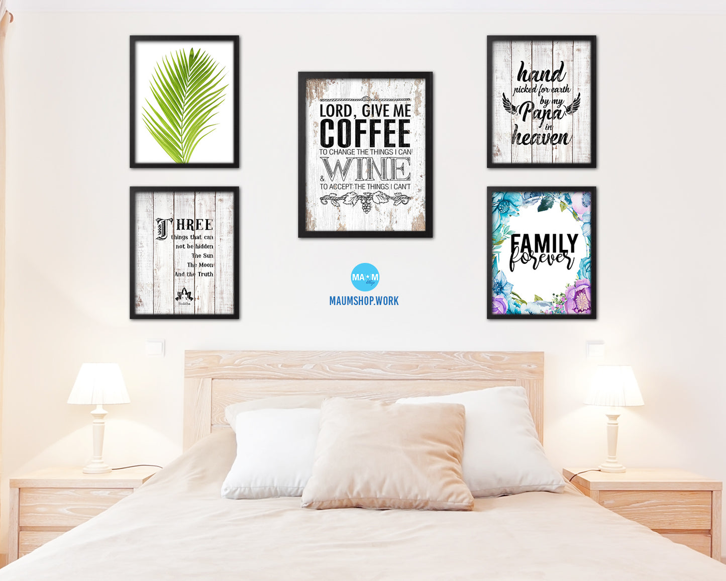 Lord, give me  coffee to  change the things I can Words Wood Framed Print Wall Decor Art Gifts