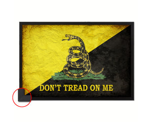 Don't Tread on Me Vintage Military Flag Framed Print Sign Decor Wall Art Gifts