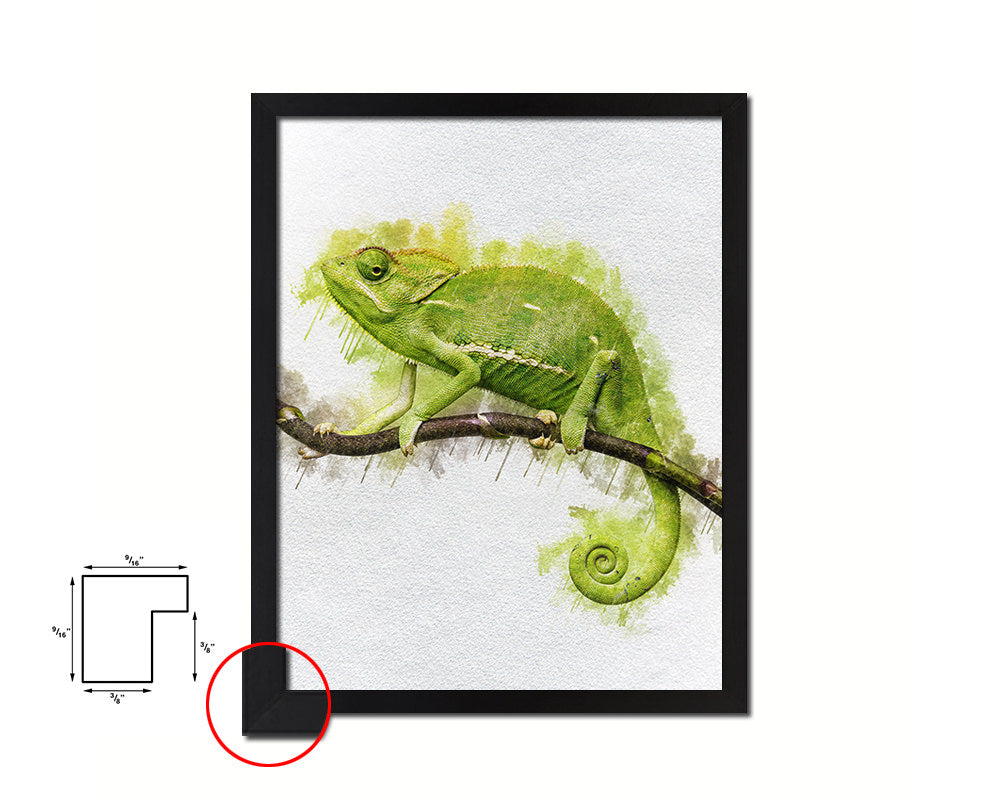 Chameleon Animal Painting Print Framed Art Home Wall Decor Gifts