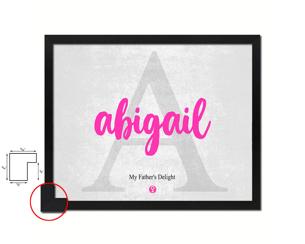 Abigail Personalized Biblical Name Plate Art Framed Print Kids Baby Room Wall Decor Gifts