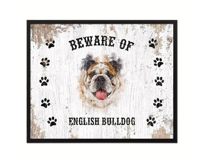 Beware of Dalmatian Sign Wood Framed Print Wall Art Decor Gifts