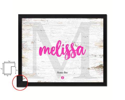 Melissa Personalized Biblical Name Plate Art Framed Print Kids Baby Room Wall Decor Gifts