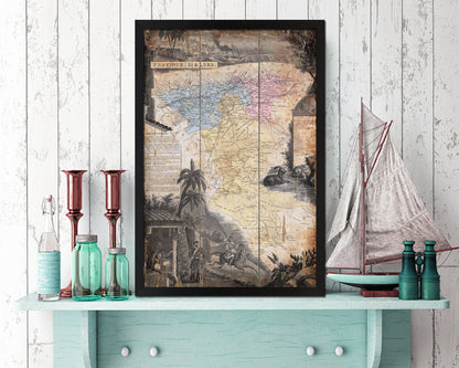 Province D'alcer Antique Map Wood Framed Print Art Wall Decor Gifts