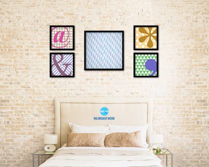 Abstract Blue Artwork Wood Frame Gifts Modern Wall Decor Art Prints