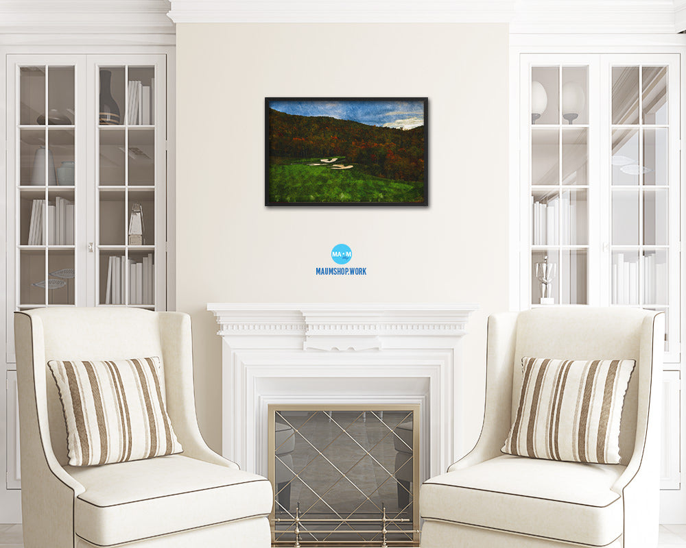 Nestled, North Carolina, Mountains Artwork Painting Print Art Wood Framed Wall Decor Gifts