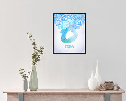Bow Pose Yoga Wood Framed Print Wall Decor Art Gifts
