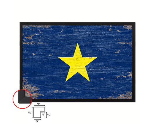Burnet's 1st Texas Republic 1836-1839 Shabby Chic Military Flag Framed Print Art