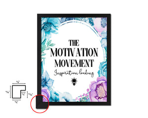 The motivation movement inspiration Quote Boho Flower Framed Print Wall Decor Art