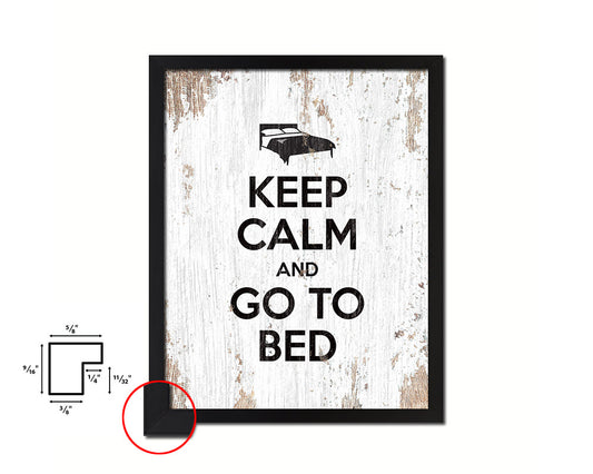 Keep calm and go to bed Quote Framed Print Home Decor Wall Art Gifts