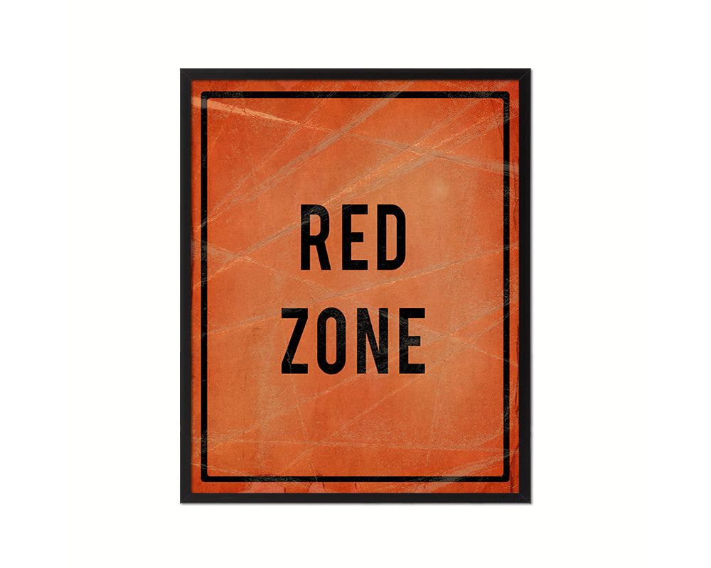 Red Zone Notice Danger Sign Framed Print Home Decor Wall Art Gifts