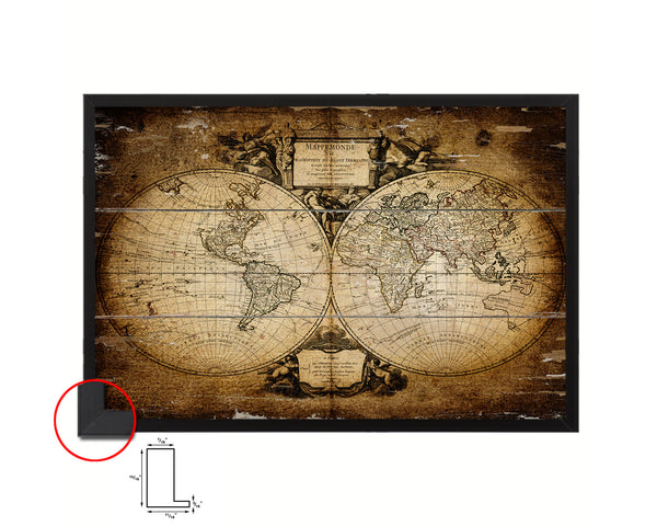 World 1752 Antique Map Framed Print Art Wall Decor Gifts