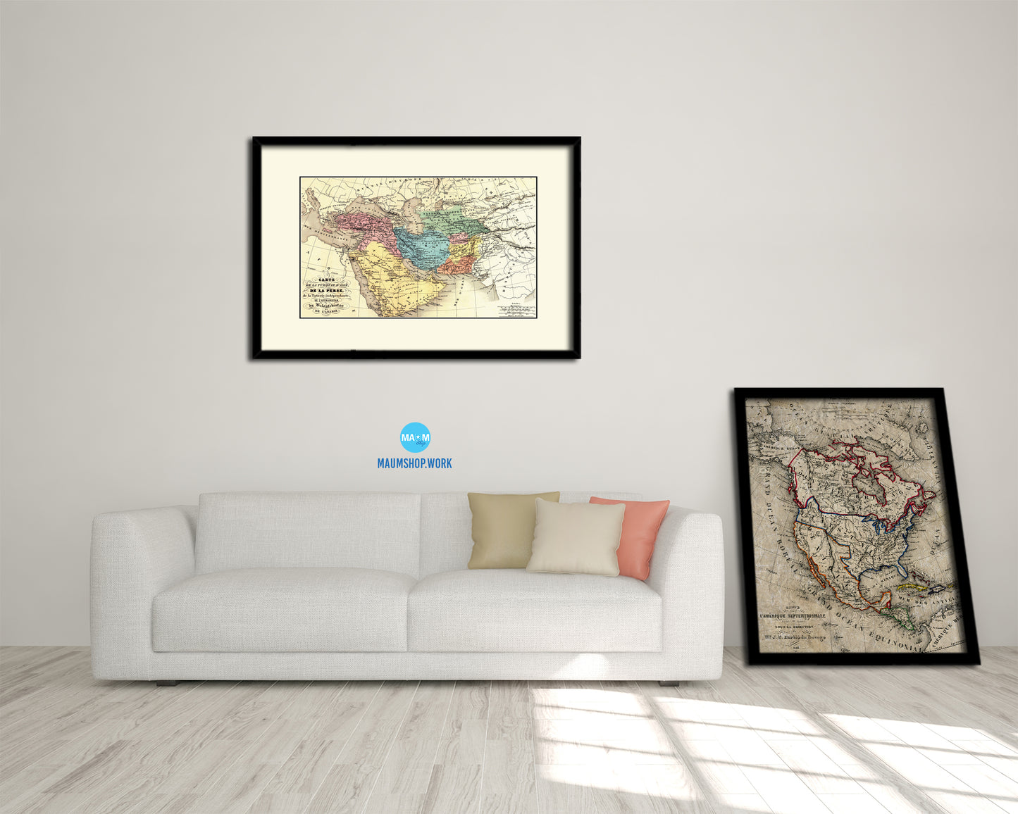 Persia Arabia Iraq Iran 1870 Old Map Framed Print Art Wall Decor Gifts