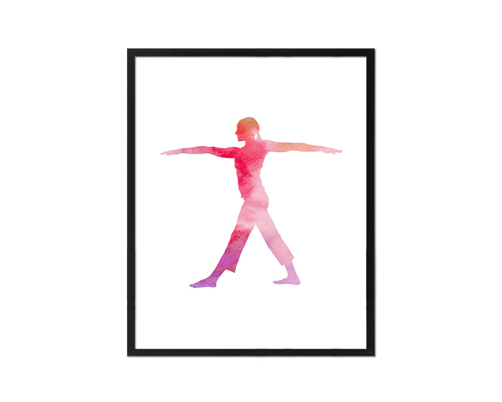 Triangle Preparation Yoga Wood Framed Print Wall Decor Art Gifts