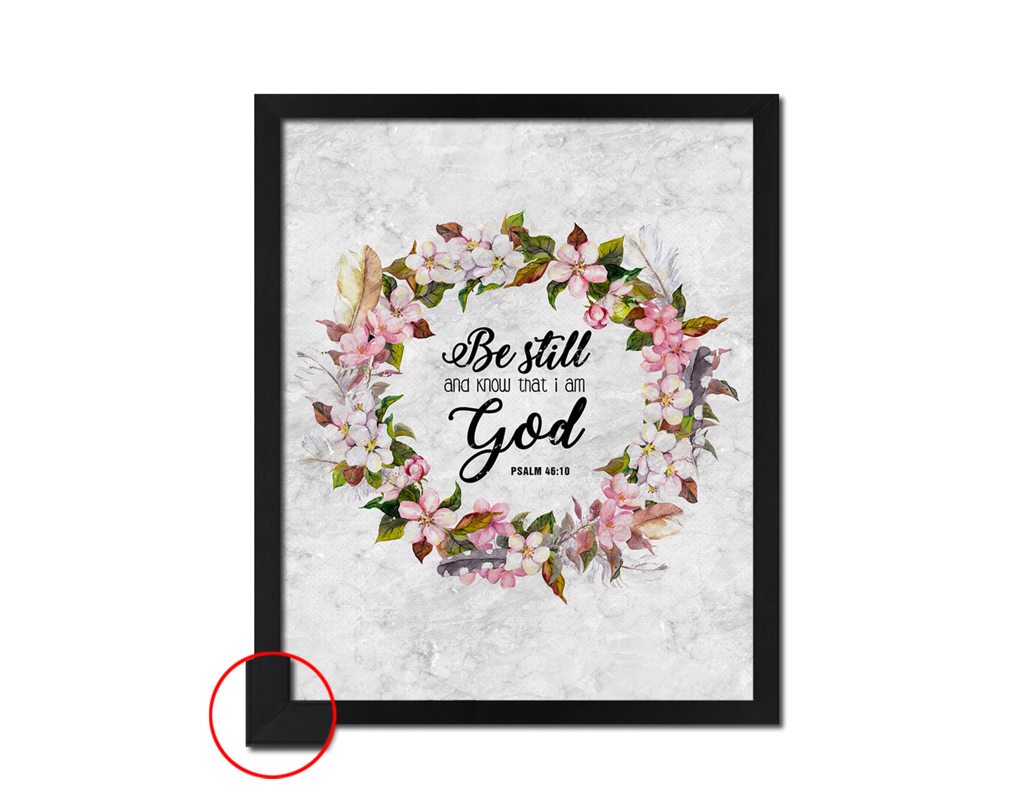 Be still and know that I am God, Psalm 46:10 Bible Scripture Verse Framed Print Wall Art Decor Gifts