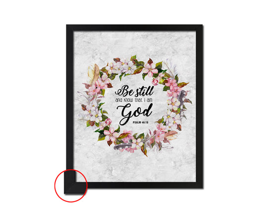 Be still and know that I am God, Psalm 46:10 Bible Scripture Verse Framed Print Wall Art Decor Gifts
