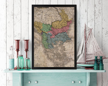 Arkansas Louisiana Mississippi Historical Map Wood Framed Print Art Wall Decor Gifts