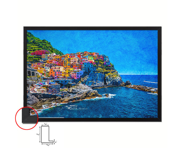 Cinque Terre Italy Mediterranean Sea Landscape Art Picture Frame
