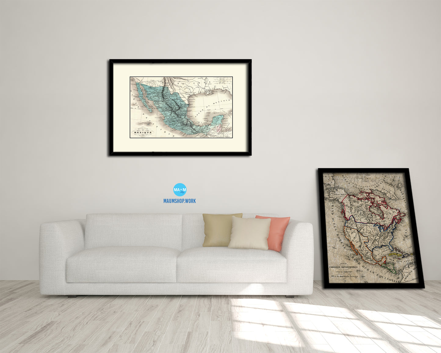 Mexico Old Map Framed Print Art Wall Decor Gifts