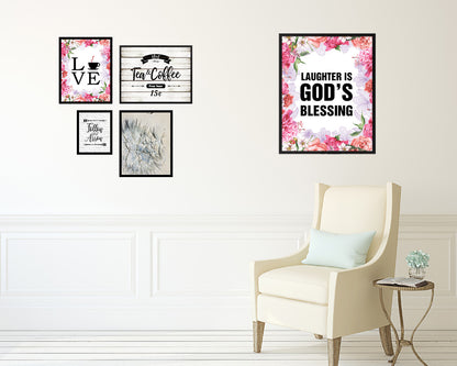 Laughter is God's blessing Quote Framed Print Home Decor Wall Art Gifts