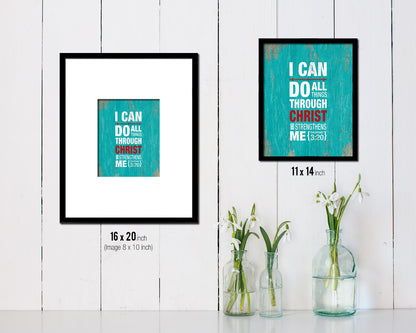 I can do all things through Christ, Philippians 3:20 Quote Framed Print Home Decor Wall Art Gifts