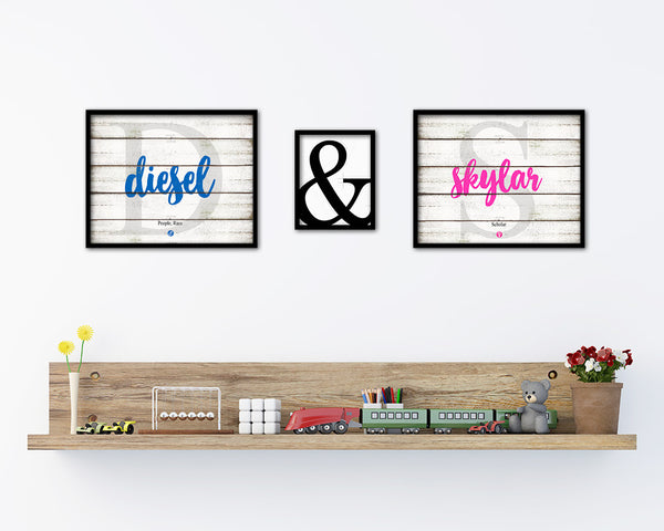 Diesel Personalized Biblical Name Plate Art Framed Print Kids Baby Room Wall Decor Gifts